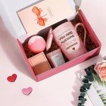 Gifts for Women, Mom, Wife, Girlfriend, Sister, Daughter, Grandma: Mothers Day Gifts, Happy Birthday, Christmas, Valentines Day, Pink Rose Spa Baskets Set