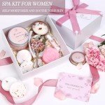 EXTALOW Spa Gifts for Women Bath and Body Gift Basket Mothers Day Gifts Rose Home Spa Set Self Care Gifts for Mom Sister Her Wife Birthday Gift for Women Spa Kit Care Package Thank You Gifts