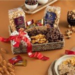 KREMERY Creamy Chocolate Cravings - Mothers Day, Chocolate Covered Pretzels & Caramel Popcorn Gift Basket, in Seagrass Tray + Ribbon (Premium, 2.5 lbs) Birthday Care Package - Kosher Dairy, USA Made