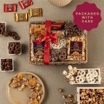 KREMERY Creamy Chocolate Cravings - Mothers Day, Chocolate Covered Pretzels & Caramel Popcorn Gift Basket, in Seagrass Tray + Ribbon (Premium, 2.5 lbs) Birthday Care Package - Kosher Dairy, USA Made