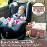 PeraBella Baby Diaper Caddy Organizer with Handle, Newborn Baby Essentials Registry Search Must Haves, Shower Gift Basket Boy&Girl, Portable Diaper Storage Basket Bin for Wipes, Car Caddy Organizer