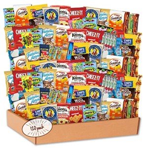 Snack Box Care Package (120 Count) Mother's Day Variety Snacks Gift Box - College Students, Military, Work or Home - Chips Cookies & Candy! shellys delight