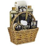 Mothers Day Gift Basket for Mom, Bath and Body Gift Basket for Women and Men – Orchid & Jasmine Home Spa Set With Body Scrubs, Lotions, Oils, Gels and More - Care Package for Women & Men - 9 Piece Set