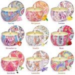 Scented Candles Gifts Set for Women, 9 Pack Aromatherapy Candles Pack Soy Wax Include Lavender, Jasmine and Vanilla Scented for Bridesmaid, Birthday, Valentine's, Mother's Day, Bath, Yoga