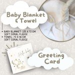 Elephany Baby Shower Gifts – Gender-Neutral Baby Gift Basket for Newborn Girls and Boys – Newborn Baby Essentials Gift Basket with Blanket, Towel, Rattle Toy, Socks – Cute Newborn Baby Gifts