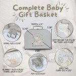 Elephany Baby Shower Gifts – Gender-Neutral Baby Gift Basket for Newborn Girls and Boys – Newborn Baby Essentials Gift Basket with Blanket, Towel, Rattle Toy, Socks – Cute Newborn Baby Gifts