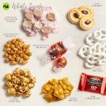 NUT CRAVINGS Mothers Day Gourmet Mom Treats - Chocolate Covered Pretzels & Caramel Popcorn Gift Basket, in Black Tower + Ribbon (8 Assortments) Food Arrangement, Healthy Snack Care Package, Kosher
