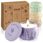 WarmEmbrace Scented Candles for Mom Women, 17.6oz Romantic Candles for Women Girl Candle Set, 120H Burning, Soy Candle for Home Scented, Lavender | Vanilla | Rose & Sandalwood | Jasmine - 4 Pack