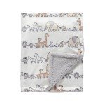 CREVENT Baby Welcome Gift Set Storage Basket with Two Blankets+ A Security Blanket + A Taggie + A Gift Bag with Ribbon (Ivory)
