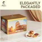 Matilde Vicenzi Roma Cookie Tin - Italian Pastries & Bakery Cookies in Individually Wrapped Trays - Bakery Dessert Gifts - Puff Pastry, Assorted Cookies in Italian Design Gift Tin 32oz (907g)