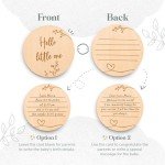 Mikito Organic Cotton Newborn Gift Box, Unisex Baby Gifts Including Muslin Lovey Comforter, Bandana Bib, Wooden Teether & Birth Announcement Sign