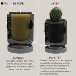 Candle Planter Triple Purpose Romantic, Aromatherapy Candles - Natural Soy Wax, Long-Lasting 50-Hour Burn, Sandalwood Scents - Gifts for Him, Her, Couple, Husband and Wife Birthday Gift Ideas