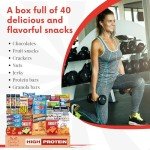 Jumbo Jumble Snack Box (40 Count) Protein Gift Care Package Snacks Variety Pack for Adults Teens Kids Men Women College Office Birthday (Protein Set)