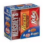 HERSHEY'S, KIT KAT and REESE'S Assorted Milk Chocolate Candy Variety Box, 27.3 oz (18 Count)
