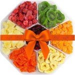 Father's Day Dried Fruit Gift Basket - 7 Sweet Tropical Gourmet Dried Fruit - Assorted Food Gift Box for Birthday, Sympathy, Men & Women.