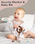 Lictin Baby Gift Set for Boys Girls, Baby Shower Gifts, Neutral Newborn Gifts Basket with Baby Blanket, Wooden Monthly Milestone Cards, Elephant Security Blanket, Rattle Socks and Wrist (Brown)