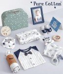Golray Baby Boy Gifts for Baby Shower, 10pcs Newborn Essential with Fox Lovey/Blanket/Onesie/Wooden Rattle/Socks/Bib/Suitcase, Welcome Baby Gift Box Gender Reveal Infant Boy Gift Basket Set 0-6 Month