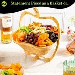 NUT CRAVINGS Fathers Day Gourmet Dad Treats - Dried Fruit Flower Arrangement in Wooden Apple-Shaped Gift Basket + Tray (9 Assortment) Healthy Snack Care Package, Kosher