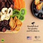 NUT CRAVINGS Fathers Day Gourmet Dad Treats - Dried Fruit Flower Arrangement in Wooden Apple-Shaped Gift Basket + Tray (9 Assortment) Healthy Snack Care Package, Kosher