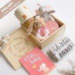 New Born Baby Girls Gift - Baby Shower Gifts for Girls - Baby Girl Gift Basket Newborn Baby Girl Gift Set Gender Reveal Ideas Welcome Baby Girl