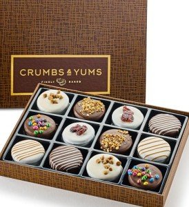 Fathers Day Cookies Gift Basket - 12 Gourmet Chocolate Covered Sandwich Cookies with Assorted Toppings - Assorted Food Gift Box for Fathers Day, Mothers Day, Family, Sympathy, Men & Women.