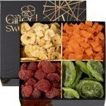 Father's Day Dried Fruit Gift Basket - 4 Variety Assortment - Gourmet Dried Fruit, Snack Box, In An Elegant Gift Box, Gift Set for Birthday, Sympathy, Healthy Gift Snack Box for Men and Women
