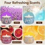 TranquilBliss Scented Candle Set, 4 Pack Soy Wax Candles, 120H Burn Time, Ideal Gifts for Women, Birthday Presents