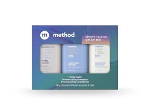 Method Body Wash and Hair Care Gift Set, Simply Nourish, 3.4 oz Travel Size Bottles