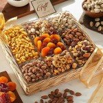 Broadway Basketeers Fruit And Nuts Gift Basket - Gourmet Healthy Gifts For Men Woman Corporate