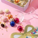 Birthday Chocolate Gift Basket, Candy Food Gifts Arrangement Platter, Gourmet Snack Gift Bow Tin Box, Bday Present Idea, Him & Her, Men Women Family Parties- 12 Gourmet Truffles- Bonnie & Pop