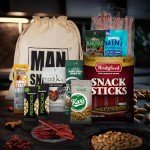 ManSnacks Deluxe Jerky & Nuts Gift Basket for Men - 28 pc - Large Variety of Beef Jerky Sticks, Pepperoni Sticks, Cheese Stick, Almonds, Peanuts & Pistachios, in a Manly Gift Bag