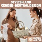 Kiddibodi® Baby Shower Gifts - Newborn Basket - Gender Neutral Baby Gift Set - 11 PCS Silicone Plate, Bib, Spoon, Sippy Cup, Pacifier Feeder, Bodysuit, Wrist Rattles & Rope Storage Bag