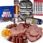 Fathers Day Beef Jerky Gift Basket for Men - Beef Sticks, Bacon Sausage, Cheese Sticks, Summer Sausage, Birthday Gift for Men, Care Package, Snack Gift