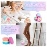 Bath Bombs for Women, Relaxing Spa Gift Basket Set, Unique Self Care Gift for Women, Bath Bombs+Scented Candles+Shower Steamer Bubble Bath Gifts for Mom Sister Friend Wife Teacher Nurse