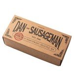 Dan the Sausageman Silver Star Gourmet Meat & Cheese Gift Box – Original & Jalapeno Summer Sausages, Sweet Hot Mustard, Sockeye Salmon, Water Crackers, Almond Roca – 8-Item Holiday Snack Box