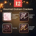 Luxury Chocolate-Covered Graham Cracker Gift Box – 12 Gourmet Treats with Rich Chocolate & Assorted Toppings – Perfect Food Gift for Gifting, Special Occasions, or Sharing with Loved Ones
