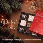 Luxury Chocolate-Covered Graham Cracker Gift Box – 12 Gourmet Treats with Rich Chocolate & Assorted Toppings – Perfect Food Gift for Gifting, Special Occasions, or Sharing with Loved Ones