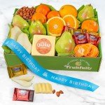 A Gift Inside Happy Birthday Harvest Favorites Fruit and Gourmet Gift Box