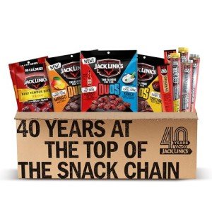 Jack Link’s DUOs Gift Box – Includes Beef Jerky, Chicken & Tender Bites, & Sticks, Great Protein Gifts for Dad, Men or Meat Lovers, Ideal for Holidays & More – 11-Piece Beast Snack Variety Pack