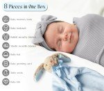 Baby Shower Gifts for Boys - Baby Boy Gift Basket - New Born Baby Boys Gifts - Baby Boy Gift Set Includes Baby Memory Book, Security Blanket and New Born Essential Stuff - Gender Reveal Gifts