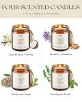 AOOVOO Scented Candles - 4PC Candle Set, 36 oz Soy Candles, Soy Candle for Home Scented, Lavender/Vanilla/Eucalyptus/Sage