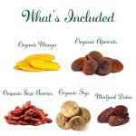 Annah and Sarah Organic Dried Fruit Gift Basket – 2 lbs Gourmet Mix with Mango, Dates, Figs, Apricots & Goji Berries | Healthy Snack Box in Apple-Shaped Bamboo Tray | Gift for Mom, Dad, Birthday, Holidays