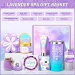 Gifts for Women, Birthday Gifts for Women, Sister, Wife, Teacher, 9pcs Lavender Care Package Gifts Set, Get Well Soon Gifts for Woman, Thinking of You Gift ,Christmas Gift Sets for Her