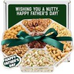 Fathers Day Nut Gift Basket, 7 Sectional Platter of Nut Baskets Gifts for Men, Great for Father Day gifts for Husband, Perfect Dad Gift for Fathers Day,