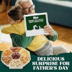 Fathers Day Nut Gift Basket, 7 Sectional Platter of Nut Baskets Gifts for Men, Great for Father Day gifts for Husband, Perfect Dad Gift for Fathers Day,