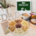 Fathers Day Nut Gift Basket, 7 Sectional Platter of Nut Baskets Gifts for Men, Great for Father Day gifts for Husband, Perfect Dad Gift for Fathers Day,