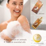 Spa Gift Basket for Women, Coconut & Vanilla Luxury Home Spa Kit, 8pcs Bath Gift Set, Birthday Gift for Women Unique with Bath Bombs, Scented Candle, Body Lotion, Spa Bath Sets for men Gift