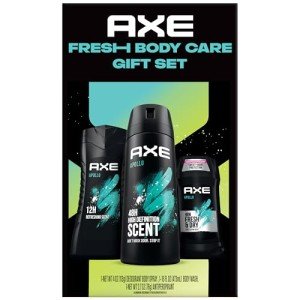 AXE Apollo Body Care Gift Set – Men’s Body Wash, Body Spray & Deodorant Set, Sage and Cedarwood (3 Piece Set)