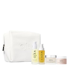 OSEA Bodycare Bestsellers Set – 4-Piece Vegan Skincare Travel Set in Luxe Vegan Leather Bag, Clean Beauty, Seaweed-Infused Body Essentials for Smooth, Radiant Skin