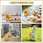 MYOSOTIS Foldable Fruit Basket Gift Bamboo Fruit and Veggie Basket,Fruit Bowl Holder Dried Fruit Basket For Christmas decorations Holiday Party Mom Gifts (Apple)